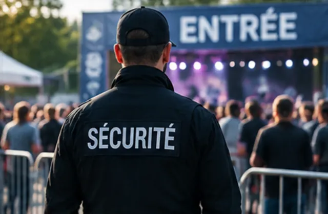 Agent de sécurité à l’entrée d’un événement